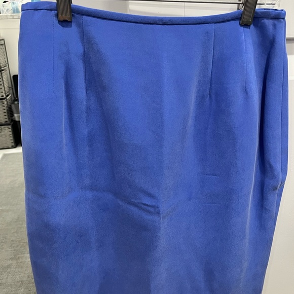 VTG Morgan Taylor Studio 100% Silk 2-Piece Skirt Suit Set - Cobalt Blue - Picture 2 of 4